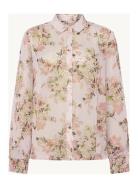Shirt Cwrenette Flower Leaves Tops Blouses Long-sleeved Pink Claire Wo...