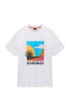 S-Arbia Ss Tops T-shirts Short-sleeved White Napapijri