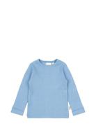 T-Shirt L/S Modal Tops T-shirts Long-sleeved T-shirts Blue Petit Piao