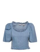 Louise Ss Blouse Hey Friend 1 Tops Blouses Short-sleeved Blue Levi's®