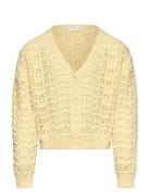 Openwork Knit Cardigan Tops Knitwear Cardigans Yellow Mango