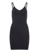 Vimacie V-Neck S/L Seamless Dress Lyhyt Mekko Black Vila