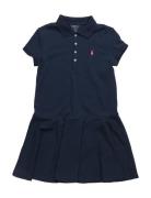 Stretch Mesh Polo Dress Mekko Blue Ralph Lauren Kids