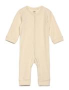 Sie Rib Solid Newborn Pitkähihainen Body Beige Lindex