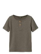 Nmmkab Ss Top Noos Tops T-shirts Short-sleeved Brown Name It