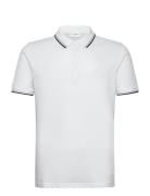 Polo Shirt With Contrast Piping Tops Polos Short-sleeved White Lindber...