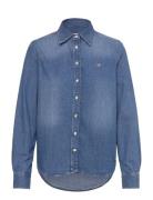 Reg Denim Shirt Tops Shirts Long-sleeved Blue GANT