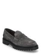 Aaron Penny Loafer - Charcoal Suede Loaferit Matalat Kengät Grey Garme...