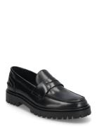 Aaron Penny Loafer - Black Polido Loaferit Matalat Kengät Black Garmen...