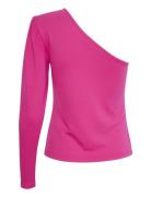 Normagz Shoulder Tops T-shirts & Tops Long-sleeved Pink Gestuz