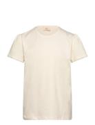 T-Shirt W. Ruffle Sleeves Tops T-shirts Short-sleeved Cream Copenhagen...