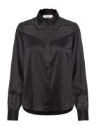 Rwjade Ls Lace Shirt Tops Blouses Long-sleeved Black Rosemunde