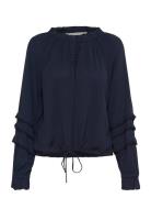 Narachapw Bl Tops Blouses Long-sleeved Navy Part Two