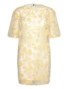 Flower Beads Boxy Dress Lyhyt Mekko Yellow ROTATE Birger Christensen