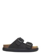 Sl Noelle Chunky Suede Grey Matalapohjaiset Sandaalit Black Scholl