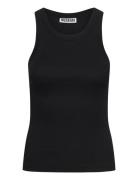 Ribbed Fitted Tank Top Tops T-shirts & Tops Sleeveless Black Weekday