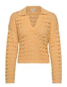 Loose Open-Knit Sweater Tops Knitwear Jumpers Yellow Monki