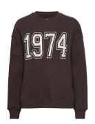 Printed Sweater Tops Sweat-shirts & Hoodies Sweat-shirts Brown Gina Tr...