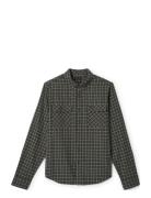 Bowery Lw Ultra Flannel Tops Shirts Casual Khaki Green Brixton