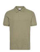 Regular-Fit Cotton Piqué Polo Shirt Tops Polos Short-sleeved Green Man...