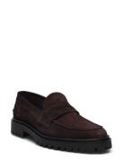 Aaron Penny Loafer - Brown Suede Loaferit Matalat Kengät Brown Garment...