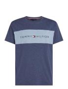 Ss T-Shirt Block Logo Tops T-shirts Short-sleeved Navy Tommy Hilfiger