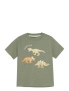 T-Shirt Ss Tops T-shirts Short-sleeved Green Minymo