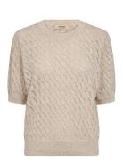 Mmkarin Marisol Ss Linen Knit Tops Knitwear Jumpers Beige MOS MOSH