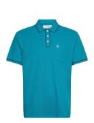 Earl Tncl Piq Sticke Tops Polos Short-sleeved Blue Original Penguin