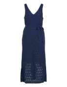 Viamalina V-Neck S/L Midi Dress/Pb Polvipituinen Mekko Navy Vila