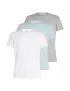 S/S Crew Neck 3Pk Tops T-shirts Short-sleeved White Calvin Klein