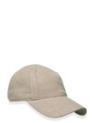 Mac Cap Linen Accessories Headwear Caps Beige Brixtol Textiles