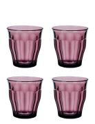 Picardie Tumbler X 4 Home Tableware Glass Drinking Glass Purple Durale...