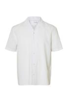 Slhrelaxnew-Linen Shirt Ss Resort Tops Shirts Short-sleeved White Sele...