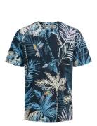 Jjhawaii Aop Tee Ss Crew Neck Tops T-shirts Short-sleeved Navy Jack & ...
