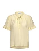 Rwroa Ss Regular Blouse Tops Blouses Short-sleeved Yellow Rosemunde