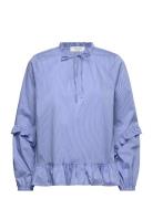 Rwiris Stripe Ls Regular Blouse Tops Blouses Long-sleeved Blue Rosemun...