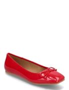 Biarose Karré Ballet Flat Faux Leather Ballerinat Red Bianco