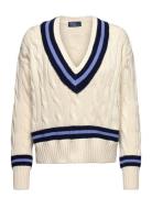 Cable-Knit Cotton Cricket Sweater Tops Knitwear Jumpers Beige Polo Ral...