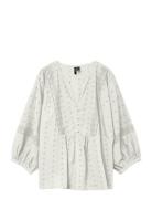 Vmsofie 3/4 V-Neck Top Wvn Ga Tops Blouses Long-sleeved White Vero Mod...