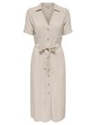 Onlsiesta Ss Lin Bl Shirt Dress Pnt Noos Polvipituinen Mekko Beige ONL...