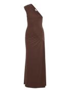 Jona Gathered Dress Maksimekko Juhlamekko Brown Twist & Tango