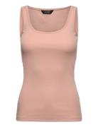 Cotton-Blend Tank Top Tops T-shirts & Tops Sleeveless Pink Lauren Ralp...