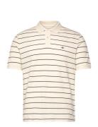 Striped Ss Polo Tops Polos Short-sleeved Cream GANT