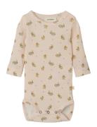 Nbflavo Kis Ls Slim Body Lil Bodies Long-sleeved Beige Lil'Atelier