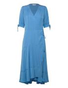 Midi Wrap Dress Polvipituinen Mekko Blue Scotch & Soda