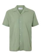 Slhreg-Air Shirt Ss Mix Tops Shirts Short-sleeved Green Selected Homme