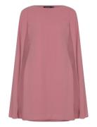 Cape Georgette Cocktail Dress Lyhyt Mekko Pink Lauren Ralph Lauren