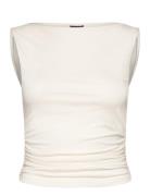 Soft Touch Boatneck Top Tops T-shirts & Tops Sleeveless White Gina Tri...