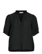 Vijilala 2/4 Shirt Tops Blouses Short-sleeved Black Vila